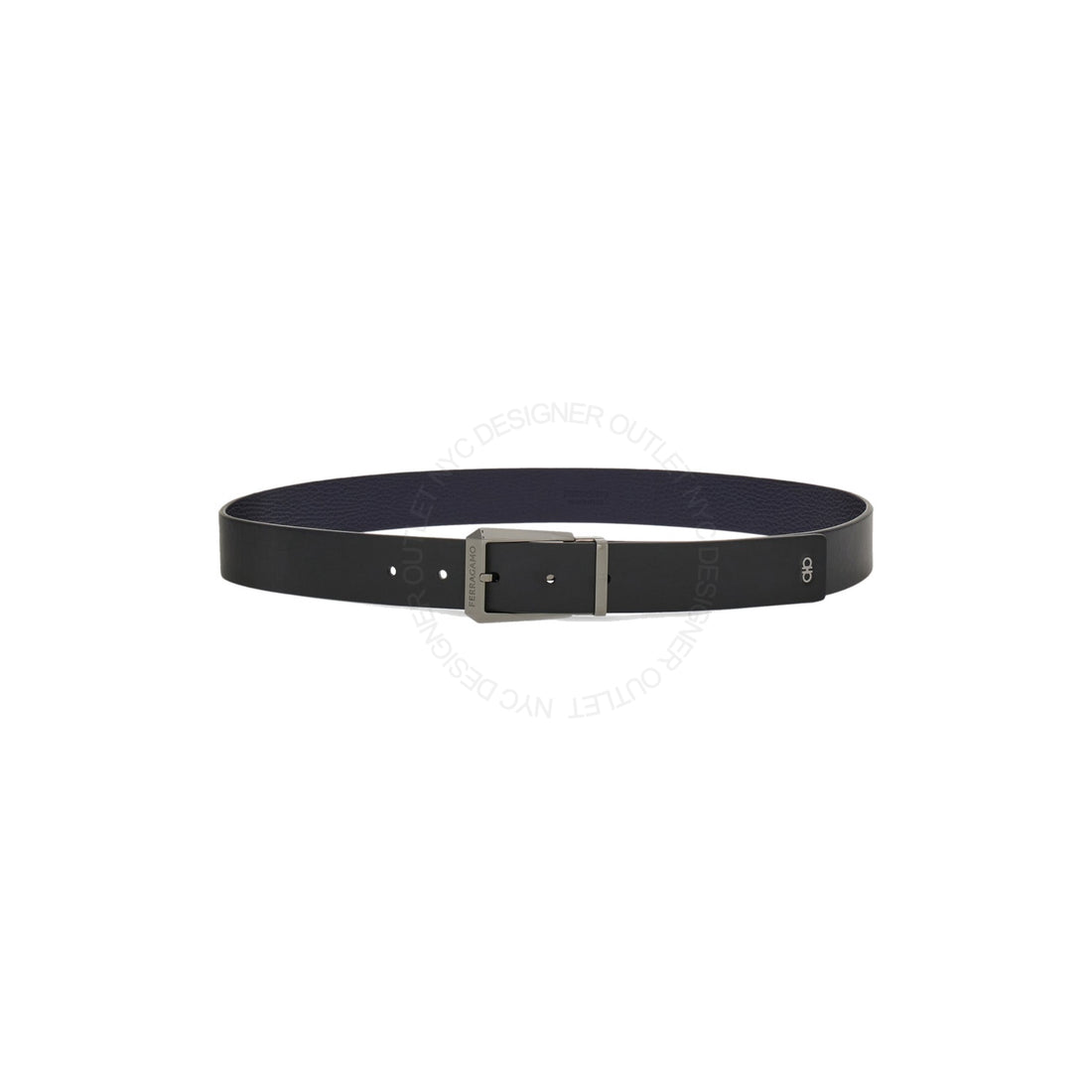 Ferragamo Black/Black Leather Adjustable belt