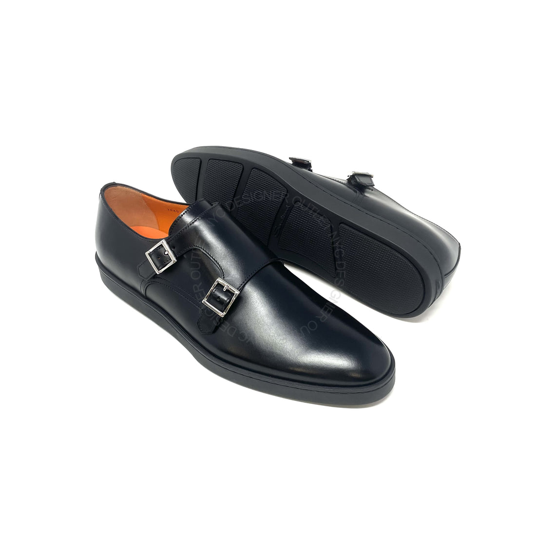 Santoni Mens Double Monk-Strap