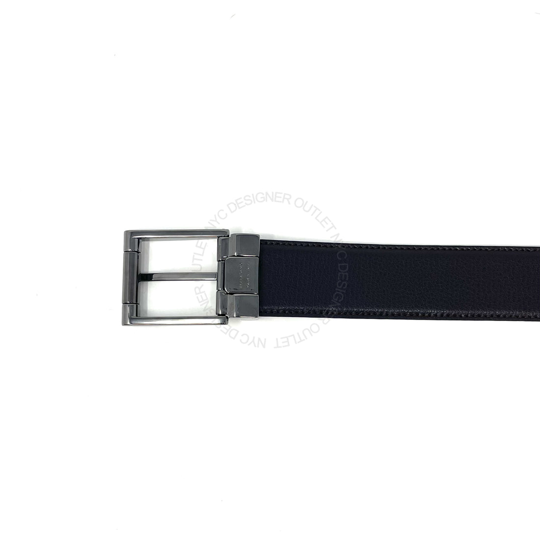 Ferragamo Black/Brown Leather Adjustable Belt