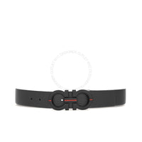 Ferragamo Black/Red Leather Adjustable Belt