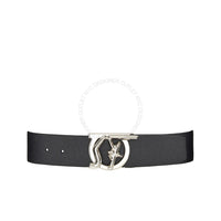 Ferragamo Black/Blue Leather Adjustable Belt