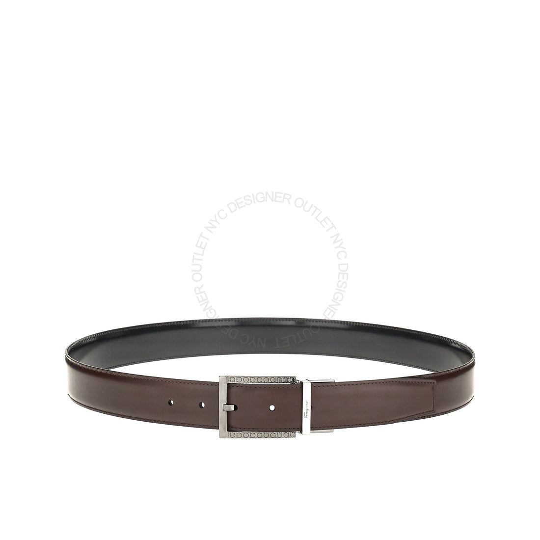 Ferragamo Black/Brown Leather Adjustable belt