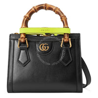 Gucci Diana Mini Tote Black Leather With Bamboo Handles