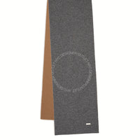 Gray and brown scarf on a white background