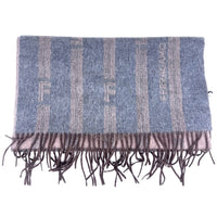 Striped scarf with fringes on a white background