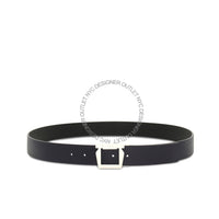 Ferragamo Black/Blue Leather Adjustable Belt