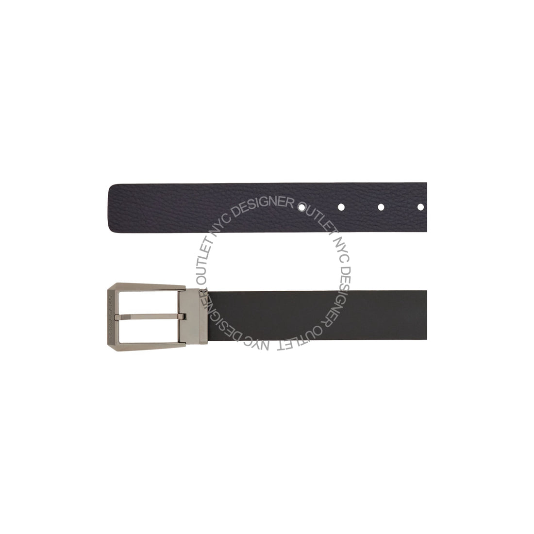 Ferragamo Black/Blue Leather Adjustable belt