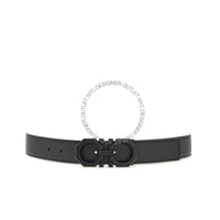 Ferragamo Black/Gray Leather Adjustable and Reversible Belt
