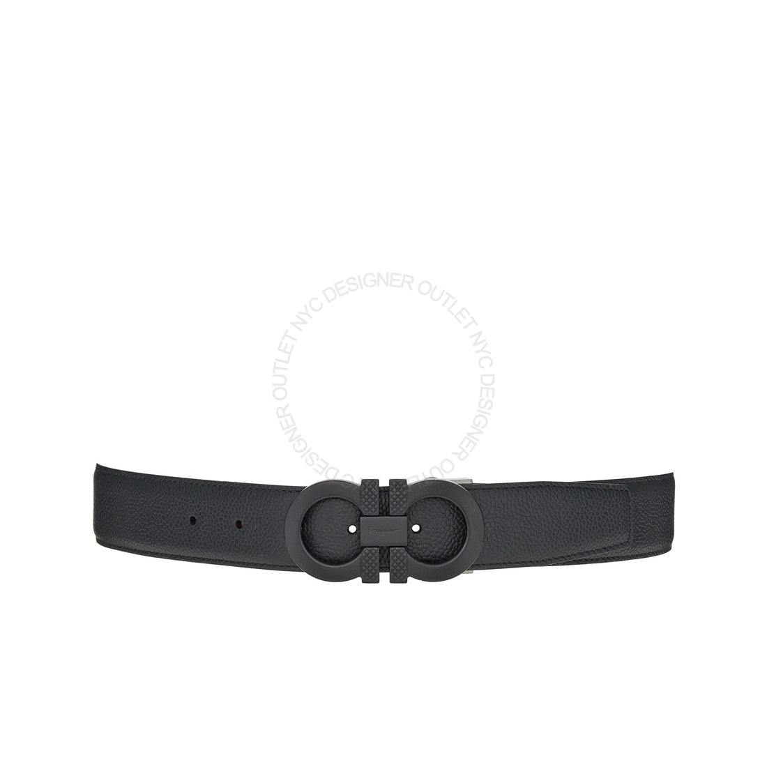 Ferragamo Black/Red Leather Adjustable belt