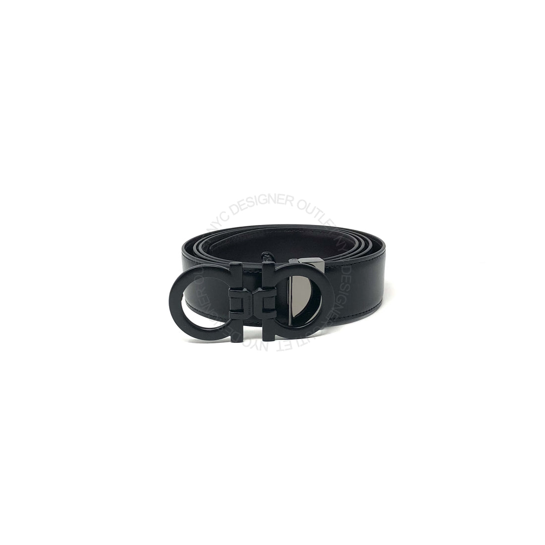 Ferragamo Black/Brown Leather Adjustable belt