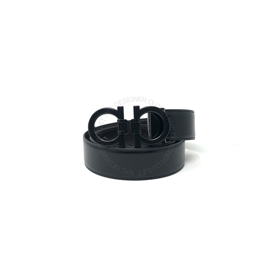 Ferragamo Black/Brown Leather Adjustable belt