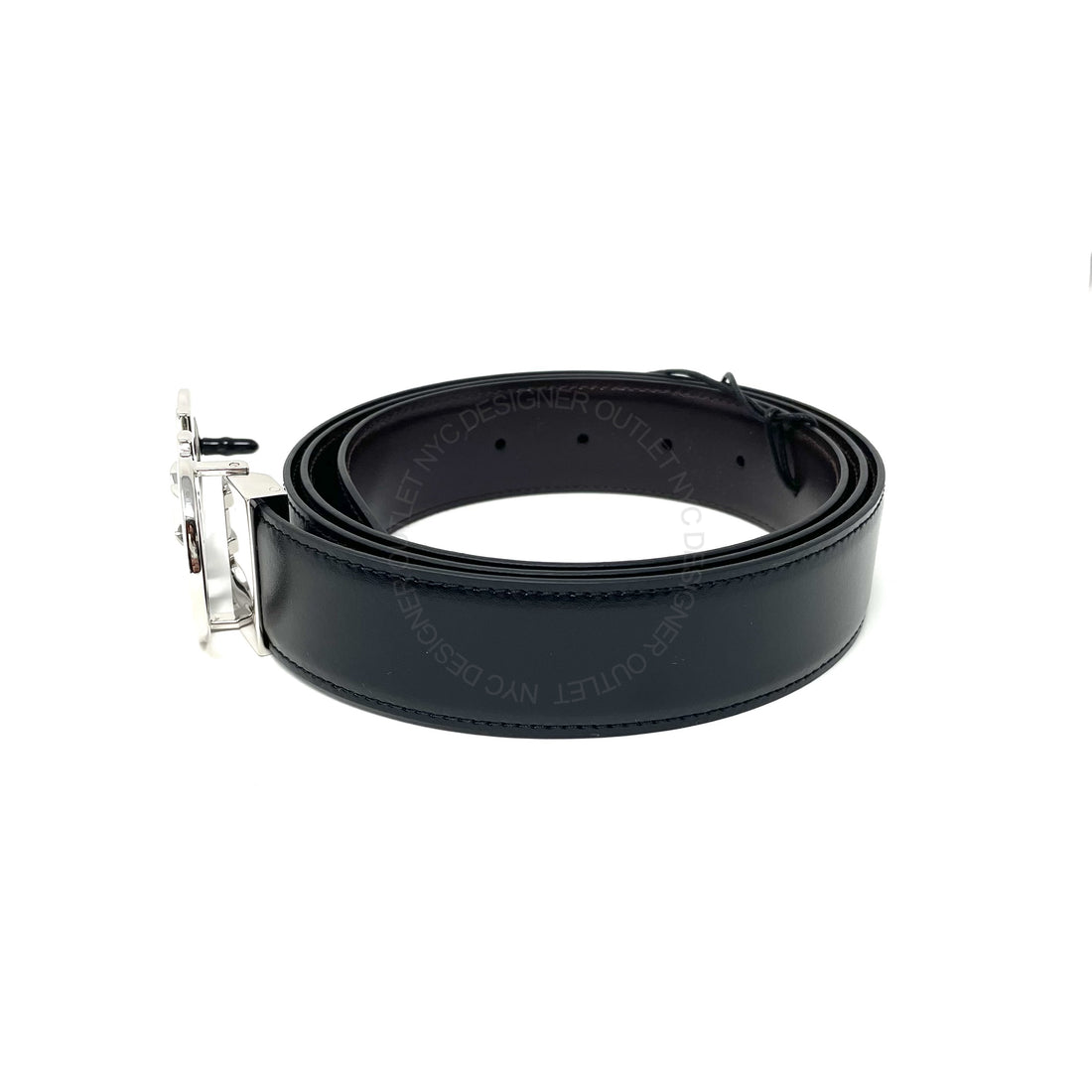 Ferragamo Black/Brown Leather Adjustable belt