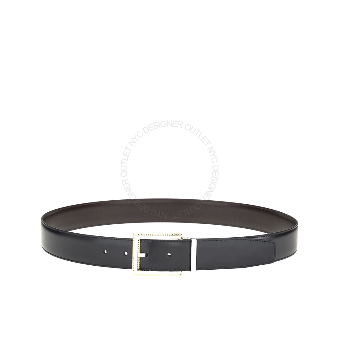 Ferragamo Black/Brown Leather Adjustable belt