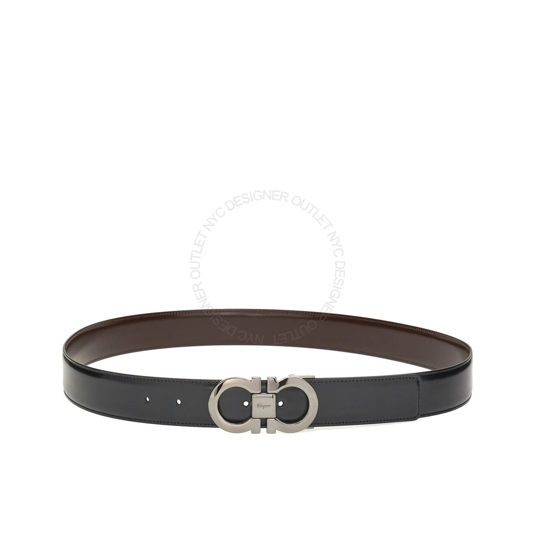 Ferragamo Black/Brown Leather Reversible Belt