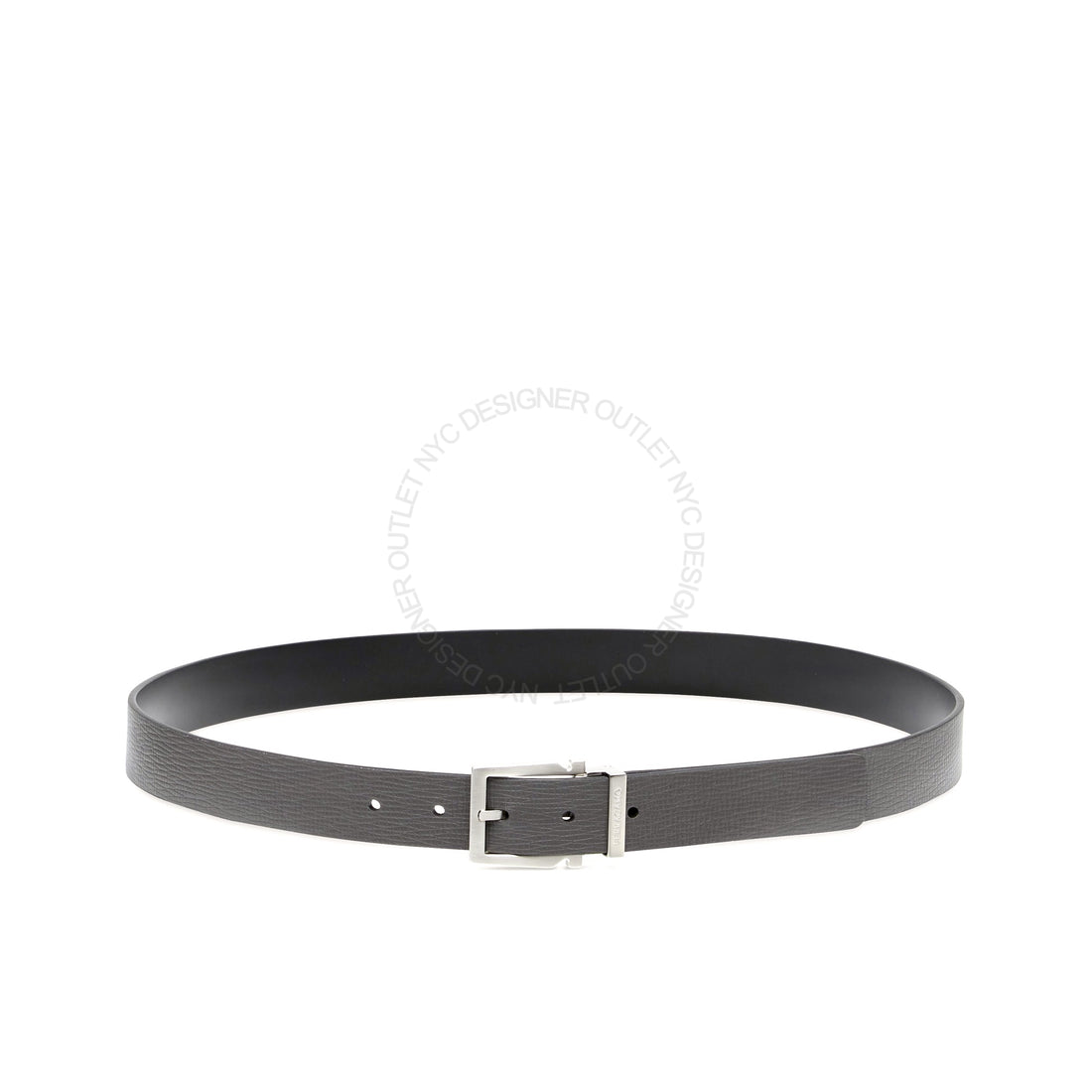 Ferragamo Black/Grey Leather Reversible Belt