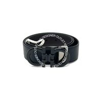 Ferragamo Black/Brown Leather Adjustable and Reversible Belt