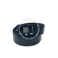 Ferragamo Black Smooth and Pebble Leather Adjustable and Reversible Belt