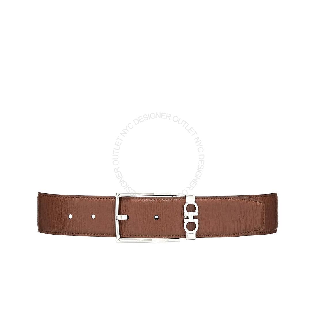 Ferragamo Black/Brown Leather Adjustable Belt