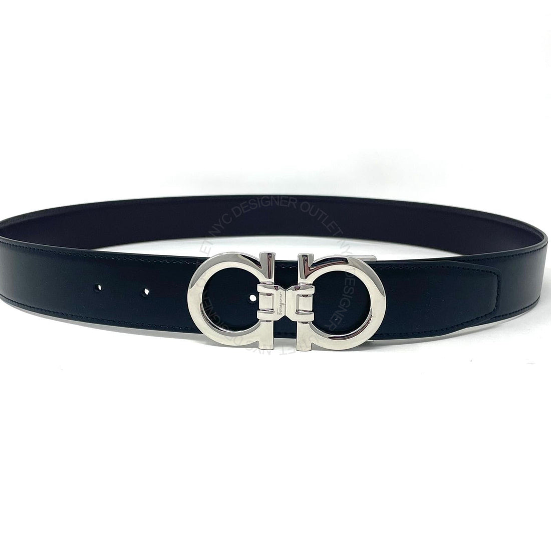 Ferragamo Black/Brown Leather Adjustable belt