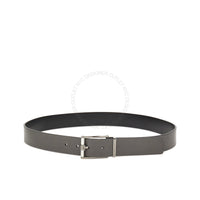 Ferragamo Black/Grey Leather Adjustable belt
