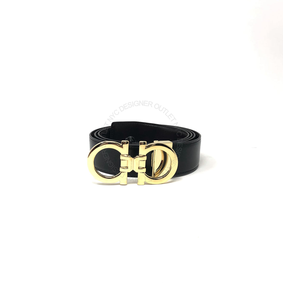 Ferragamo Black/Brown Leather Adjustable belt