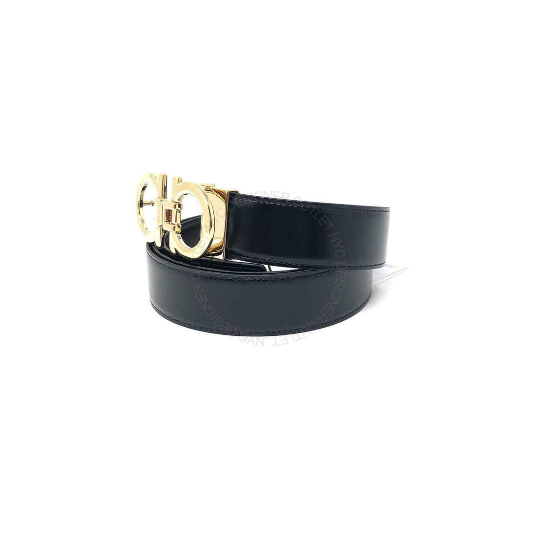 Ferragamo Black/Brown Leather Adjustable belt