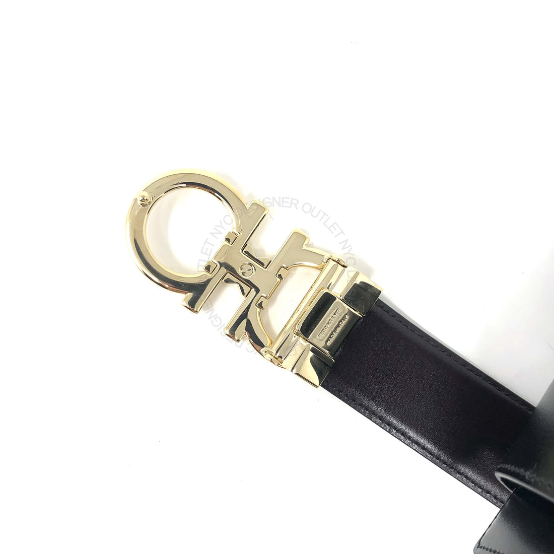 Ferragamo Black/Brown Leather Adjustable belt