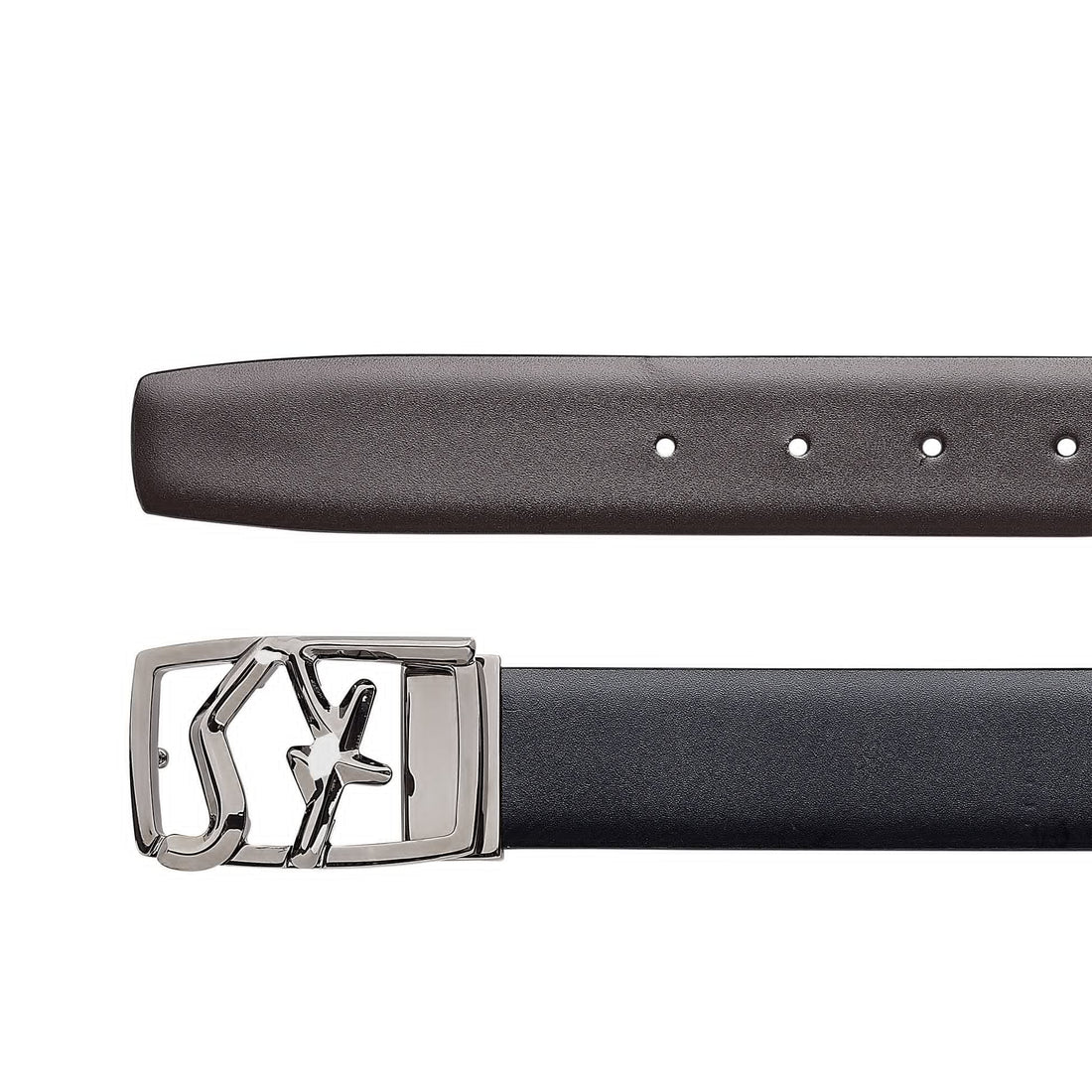 Ferragamo Black/Brown Leather Adjustable & Reversible belt