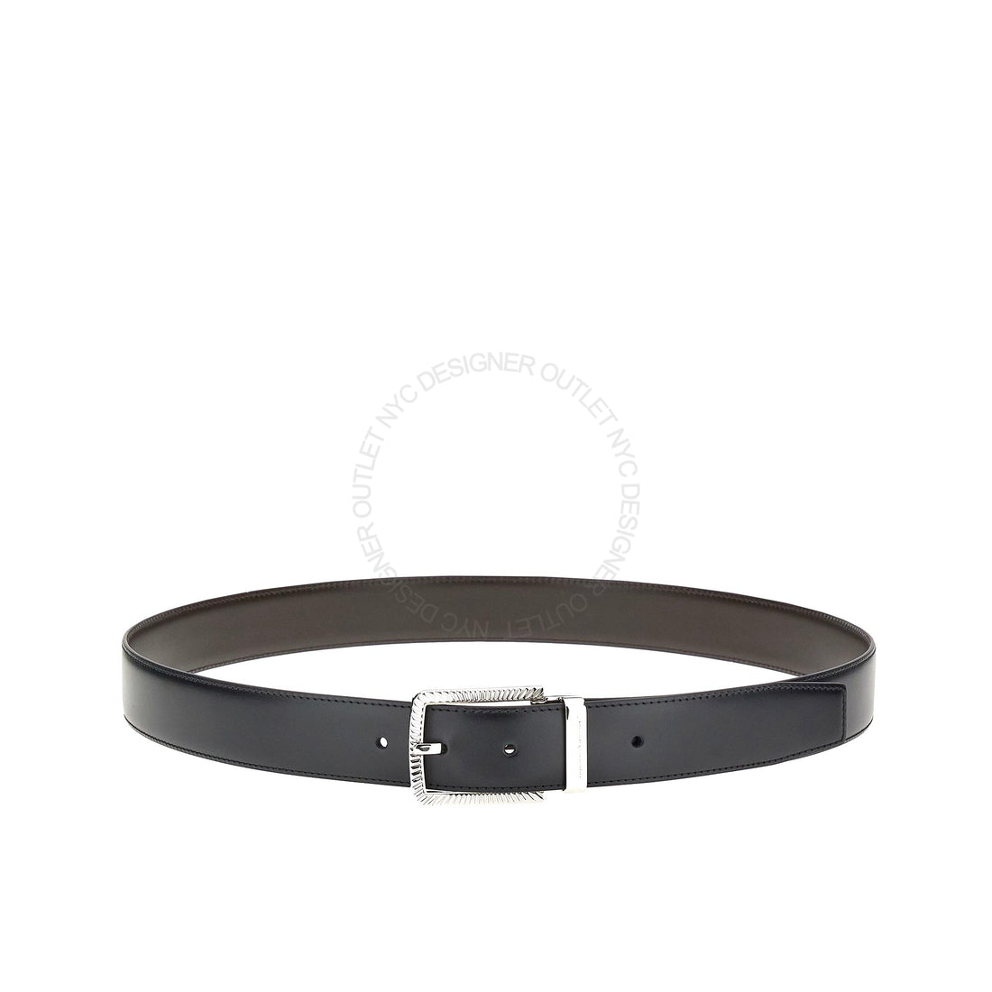 Ferragamo Black Brown Leather Adjustable & Reversible belt