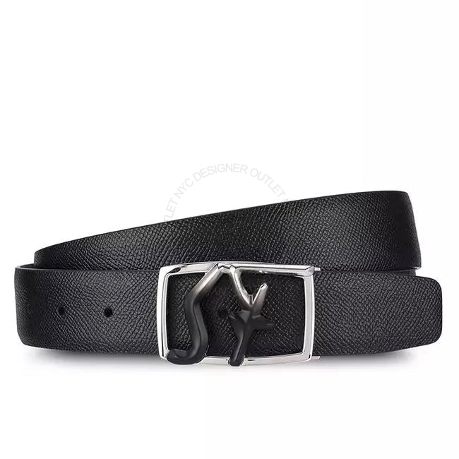 Ferragamo Black Leather Adjustable Reversible belt NYC Designer Outlet