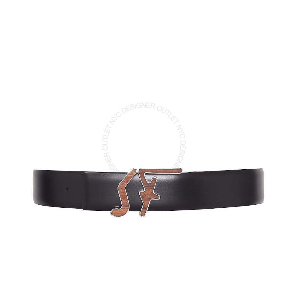 Ferragamo Black Leather Belt