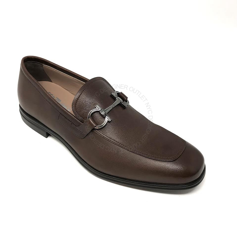 New Auth Salvatore Ferragamo Scarlet Men Black Leather Loafers Shoes 10.5  $795