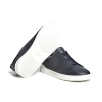 Zegna Blue Triple Stitch Sneaker