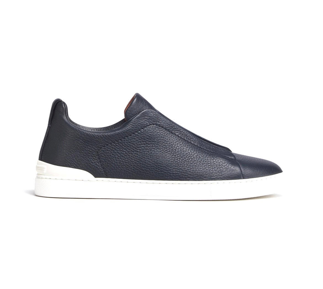 Zegna Blue Triple Stitch Sneaker