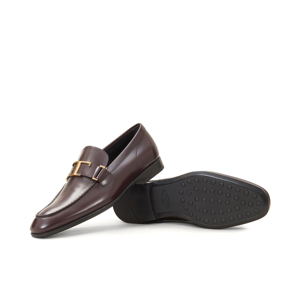 Tod's Gold T Logo Dress Shoes