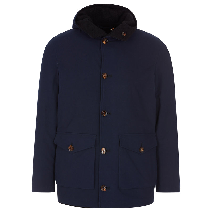 Kired By Kiton Navy/Blue Reversible Coat W Hood