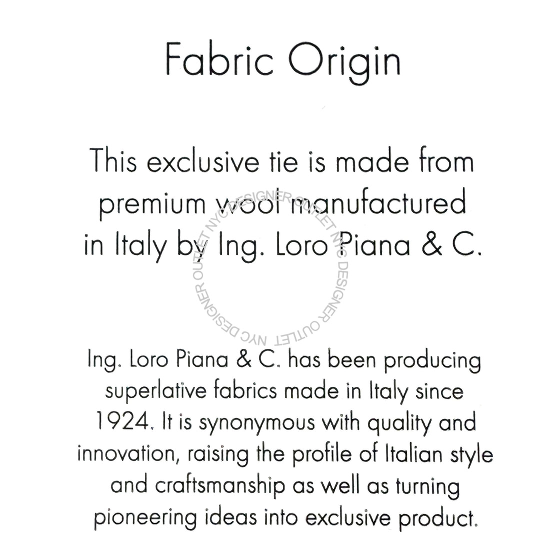 Swarovski Loro Piana Wool Tie