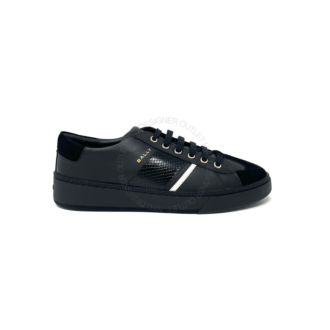 Bally Mens Black Leather Sneaker