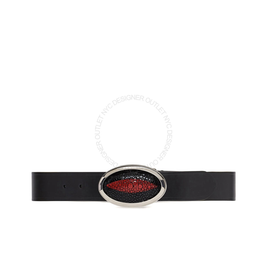 Ferragamo Black Leather Adjustable Belt