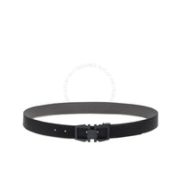 Ferragamo Black/Grey Leather Adjustable Belt