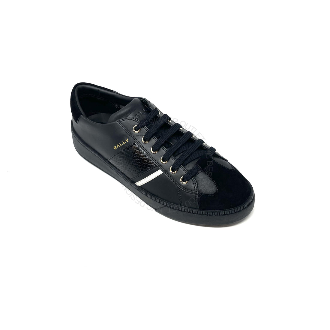 Bally Mens Black Leather Sneaker