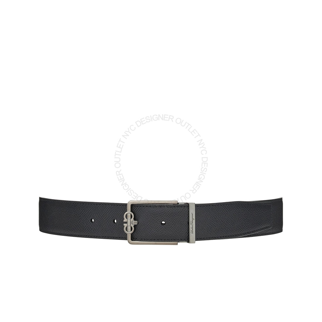 Ferragamo Black/Brown Leather Adjustable Belt