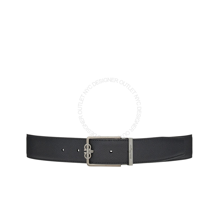 Ferragamo Black/Brown Leather Adjustable Belt