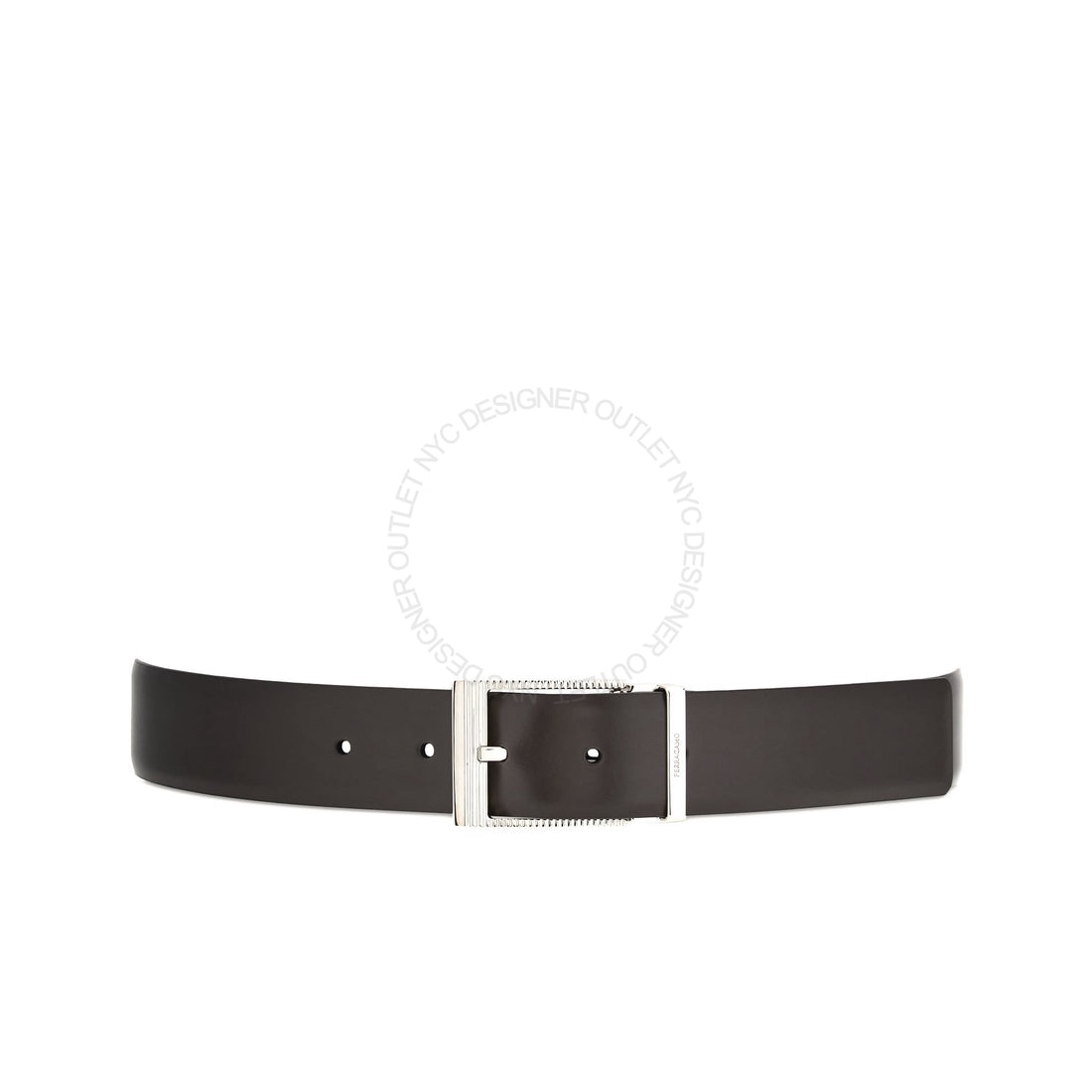 Ferragamo Black/Brown Leather Adjustable Belt