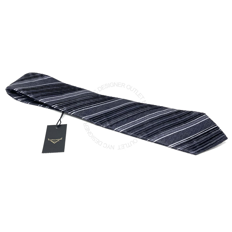 Vitaliano Mens Pleated Silk Tie