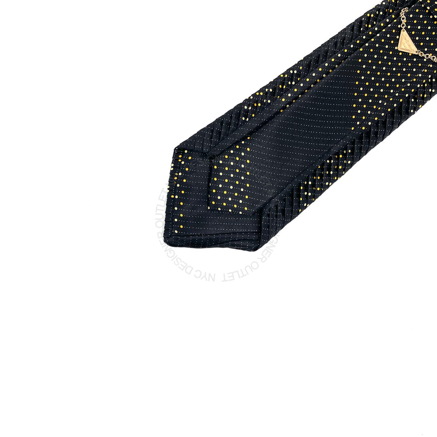 Vitaliano Mens Pleated Silk Tie