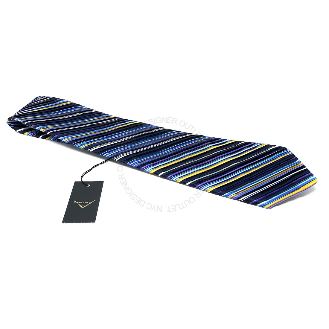 Vitaliano Mens Pleated Silk Tie