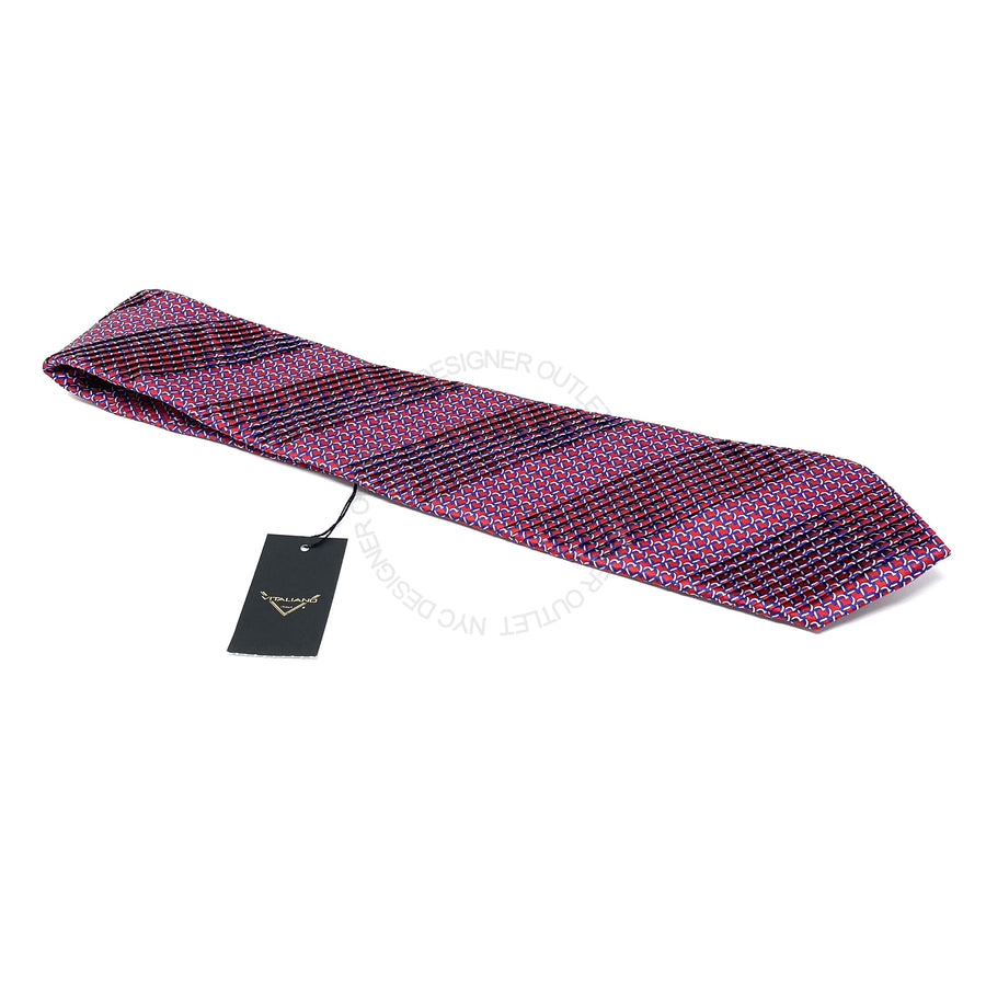 Vitaliano Mens Pleated Silk Tie