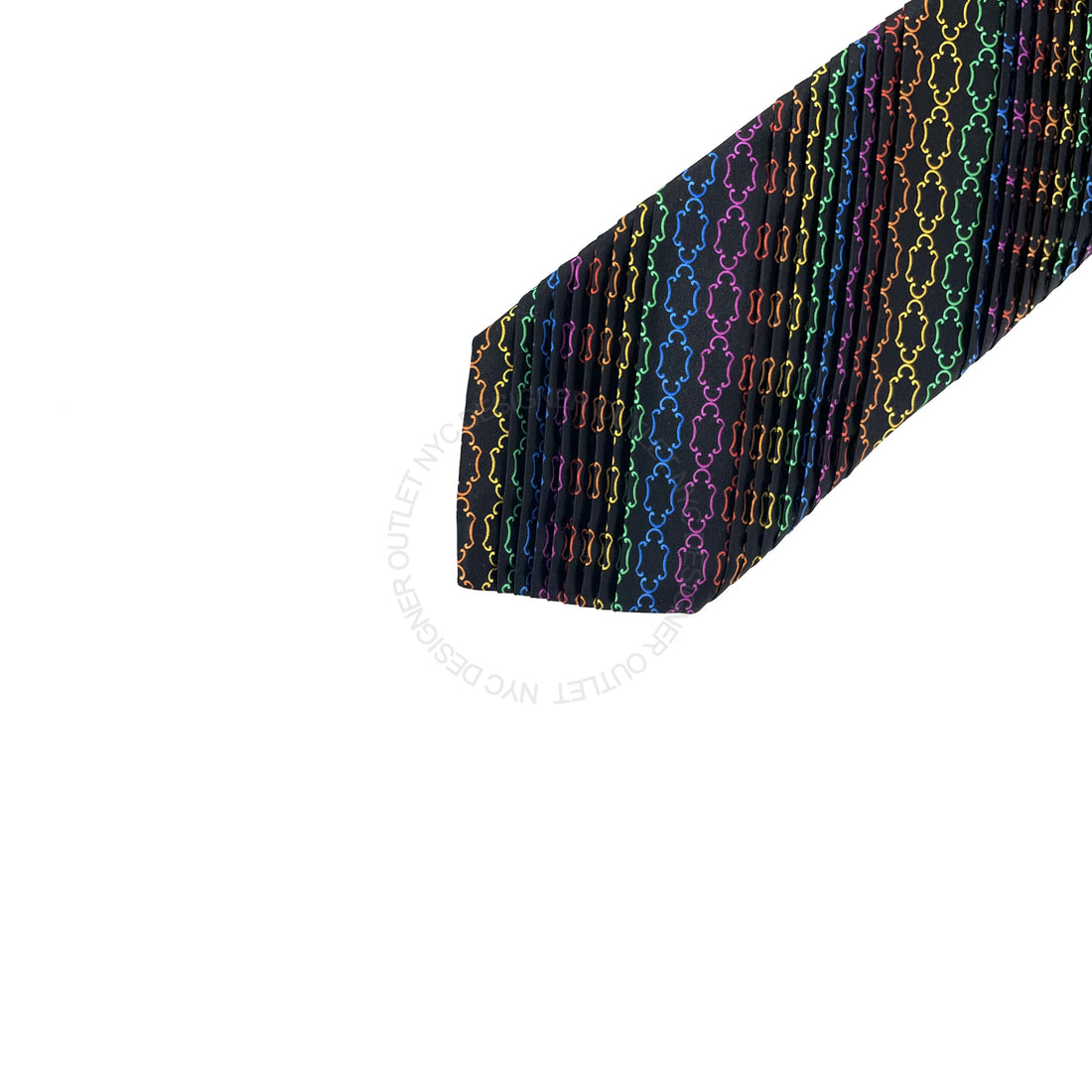 Vitaliano Mens Pleated Silk Tie