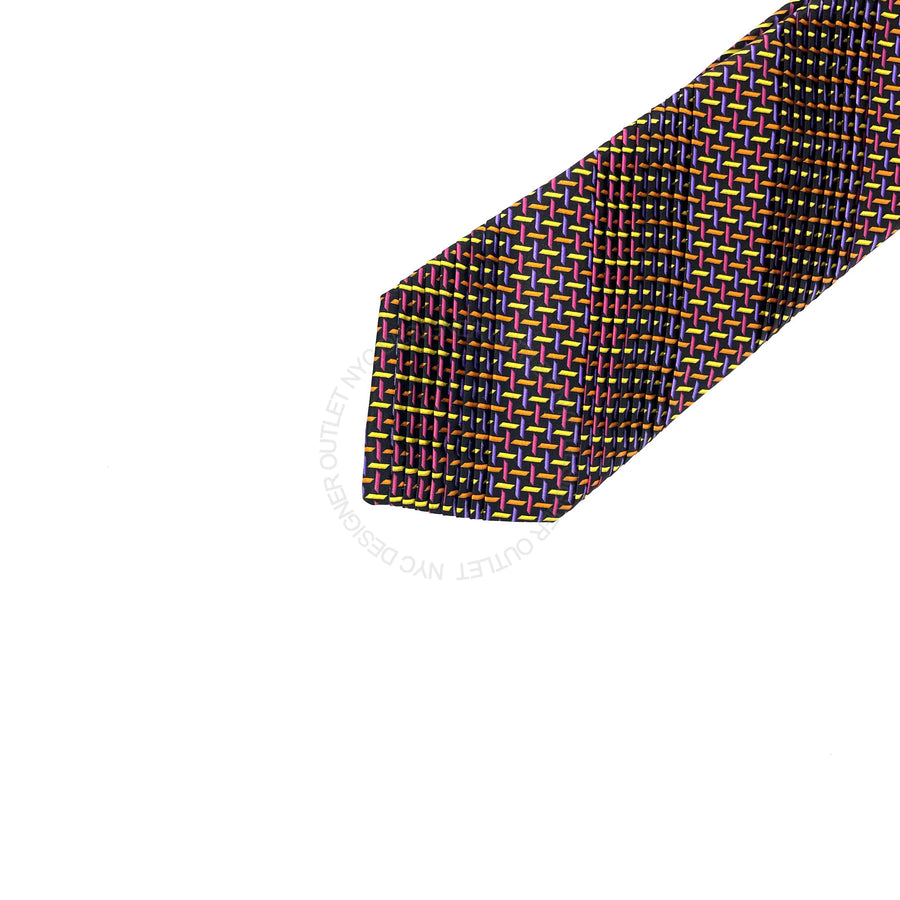 Vitaliano Mens Pleated Silk Tie